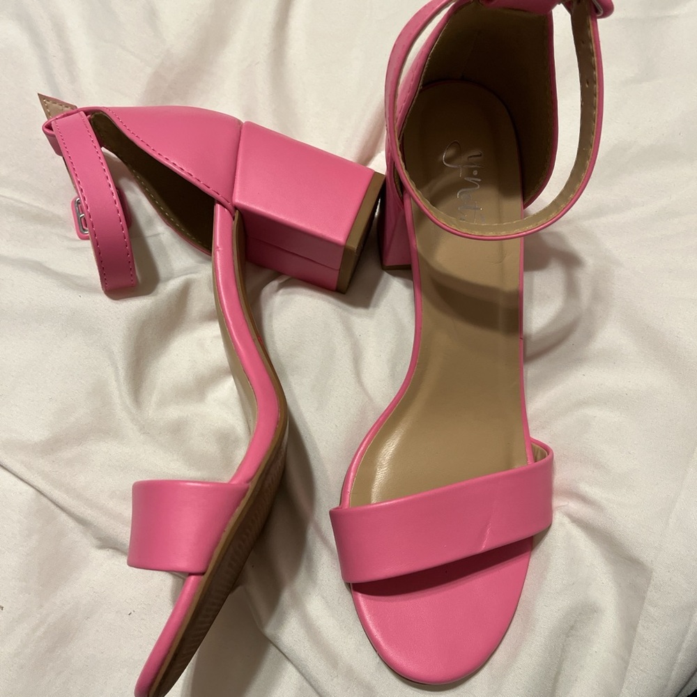 Chic Pink Ankle Strap Heels
